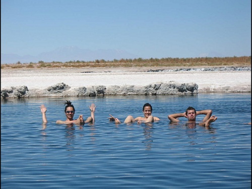 Chili désert de sel San Pedro de Atacama ils flottent a cause du sel 