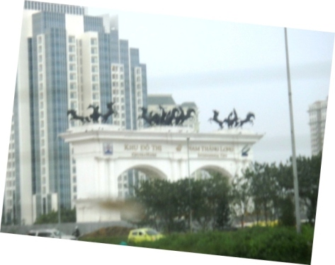 En roulant vers l'aéroport d'Hanoï