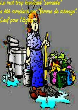 Un exemple de servante appelée de nos jours femme de ménage 