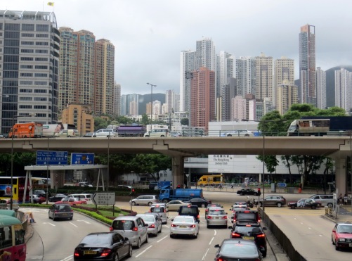 Dans le bus à étage, en roulant vers Stanley Market (Hong Kong)