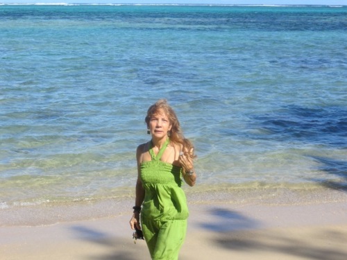 La plage -très ventée- de  Bel Ombre (Maurice)