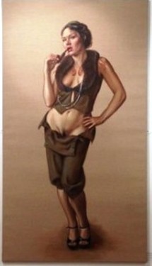 Portrait de Ruby May, debout, par Leena McCall, à la Mall Galleries de Londres