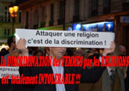 La discrimination et le contrôle des femmes par les religions sont totalement intolérables !!!